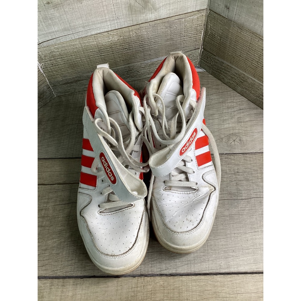 Adidas Hoops 3.0 Mid Classic Vintage White Red Sneakers GZ6672 Mens 7 - Picture 4 of 8